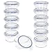 AKTIVE - Pack 12 Recipientes Herméticos de Vidrio, Tupper Cristal Apto para Microondas, Envases para Comida con Cierre, 420 mililitros, Tapas transparentes, Contenedor de Alimentos, Tapers Redondos