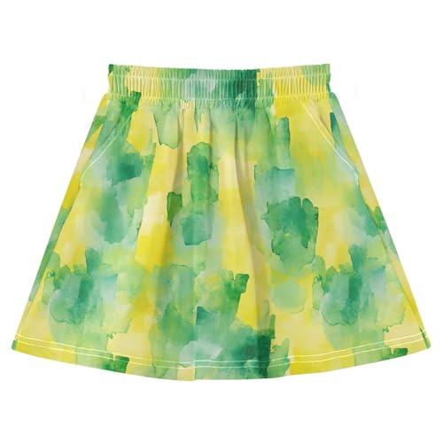 Jupe-short d'été légère 2 en 1 jaune citron avec poches pratiques