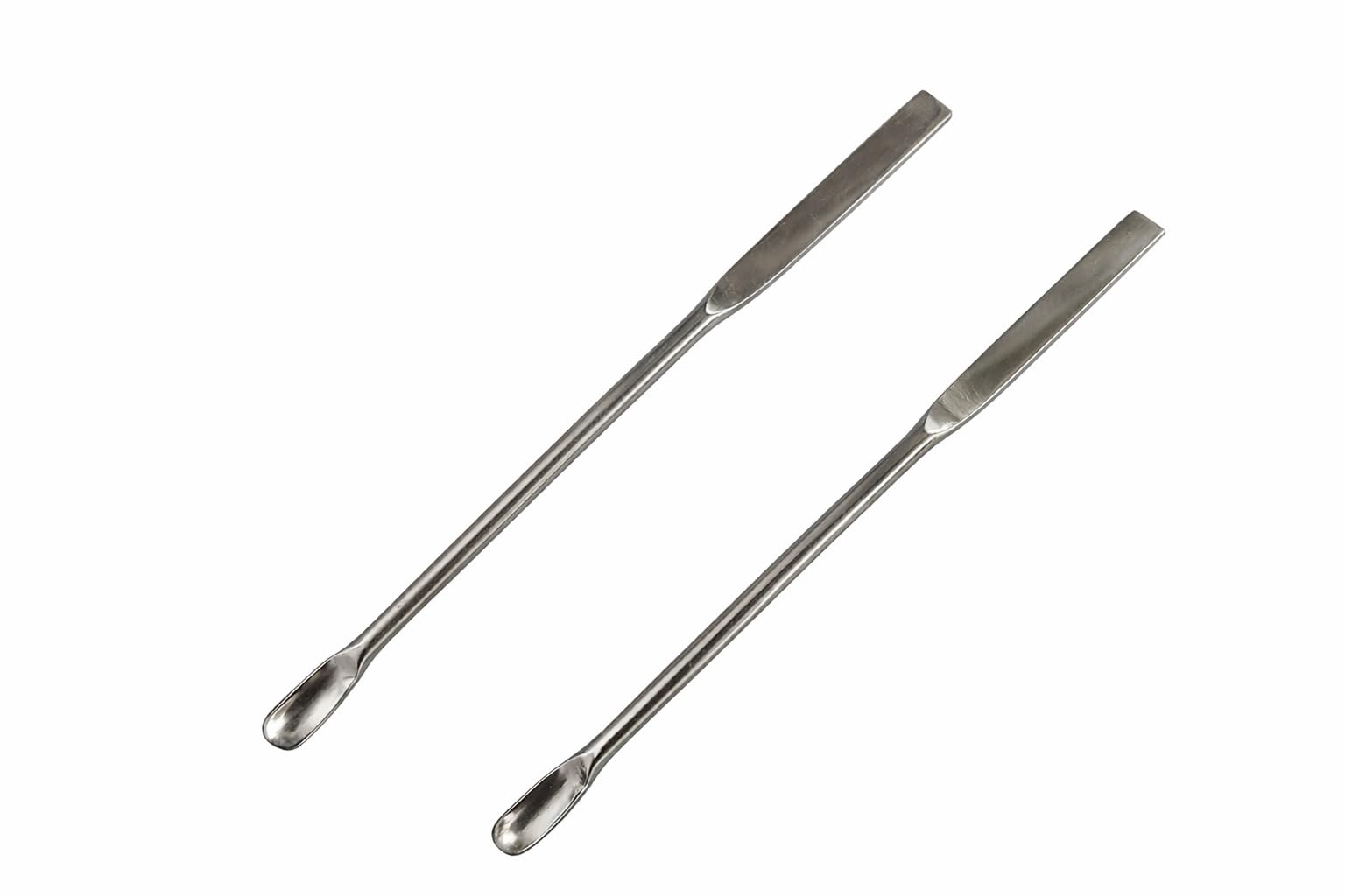 Laboratory Spatula(PACK OF 2), Stainless Steel, 4 inch or 10 cm Length, Dual-Ended with Round Spoon and Flat Face Design for laboratory and multipurpose use-image-28