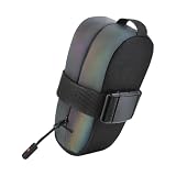 Elnwnnkc Windabweisender Fahrradsitzrucksack mit reflektierenden Streifen, schnell zu installierende, wetterfeste Aufbewahrung für Rennräder, Polyester Hecktasche