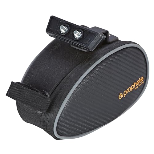 Prophete Fahrradtasche, Sattelpacktasche, 1,0 Liter Volumen, Montage unter dem Sattel, wasserabweisend, Breite 17 x Höhe 11 x Tiefe 10 cm, schwarz