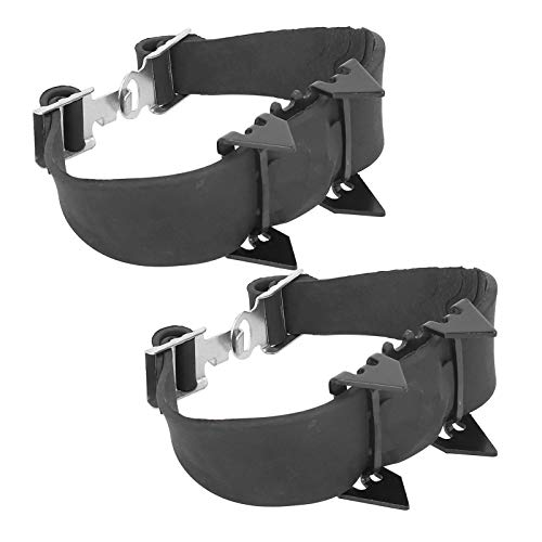 AKLOSIPY 雪や氷の上を安全に歩くためのストラップ付きスリップアイスアイゼン - 大人と子供向けの軽量トラクションクリート