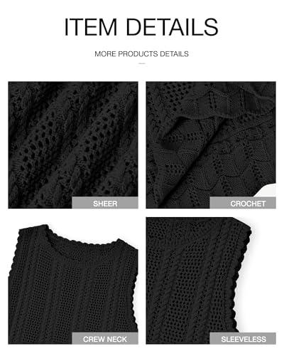 Image of KIRUNDO Beach Vacation Clothes for Women Spring Summer Crochet Sweater Vest Tank Tops Cover Ups Resort Cruise Outfits 2026