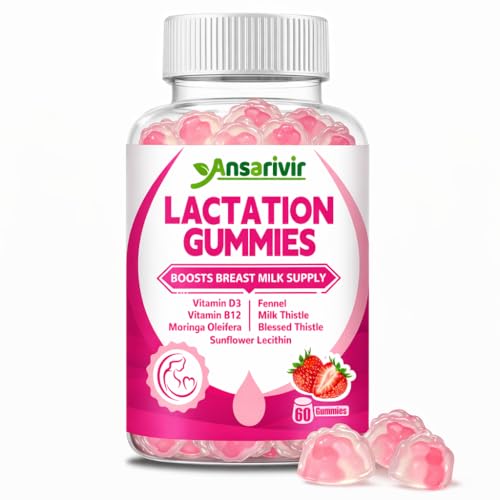 Image of Lactation Supplement Gummies – Powered by Moringa, Fennel, Sunflower Lecithin, Milk Thistle, Blessed Thistle, Plus Vitamins D3 & B12 – 60 Gummies for Breastfeeding Support & Milk Supply Boost