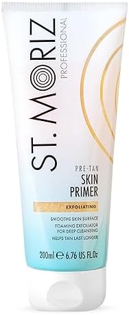St Moriz Professional Pre-Tan Skin Primer | Exfoliating Body Scrub for Pre Fake Tan Application | Removes Dead Skin Cells & Smooths Skin | Helps Tan Last Longer | Vegan | Cruelty Free | 200ml