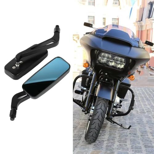 Espejos de moto para manillar con amplio campo visual rectangular cruiser 4