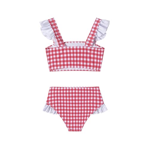 LIZENS Girls Plaid Swimwear Two Piece Trim Swimsuit 2-12 Toddler Beach Bathing Suit for Kids2