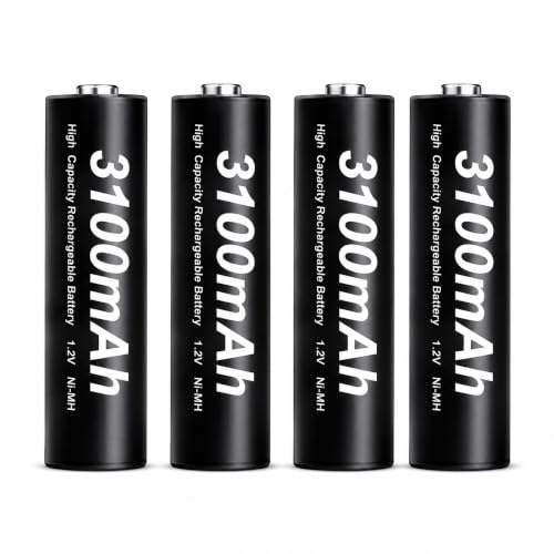 Image of Simpex AA 3100 mAh Rechargeable Batteries, Ready to use and Comes with the Pack of 4 (Black Edition)