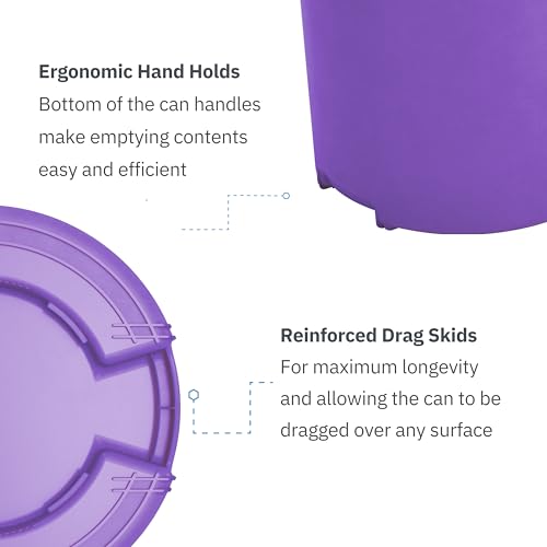 Image of SPARTA Bronco Waste Container Trash Container, Round Trash Bin for Disposal, 32 Gallons, Purple