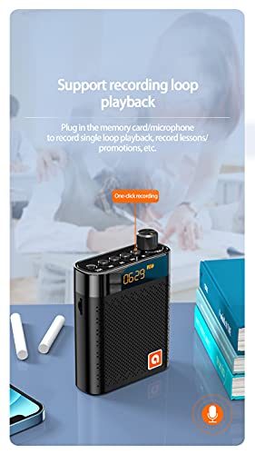 QIYI Amplificador de voz portátil - Rádio FM Bluetooth, amplificador Megafone com microfone alto-fal