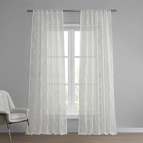 HPD Half Price Drapes Patterned Linen Sheer Curtains For Living Room 50 X 108 (1 Panel), Rod Pocket Window Curtains for Bedroom, Avignon Vine