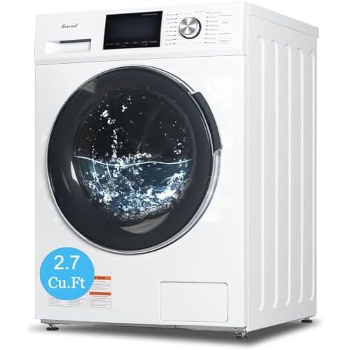 Smad 2.7 Cu.Ft Compact Front Load Washing Machine Cold Wash Laundry Machine 36 Mins Quick Wash, 14 Washing Programme Space Saving Washer