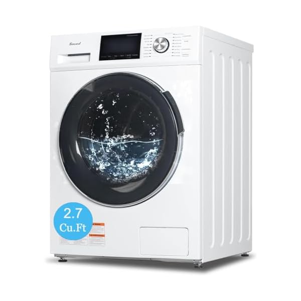Smad 2.7 Cu.Ft Compact Front Load Washing Machine Cold Wash Laundry Machine 36 Mins Quick Wash, 14 Washing Programme Space Saving Washer