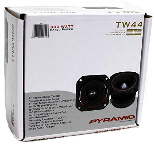 Pyramid Tw44 1" 300 Watt Heavy Duty Titanium Dome Bullet Car Tweeter (8 Pack) #TOP7