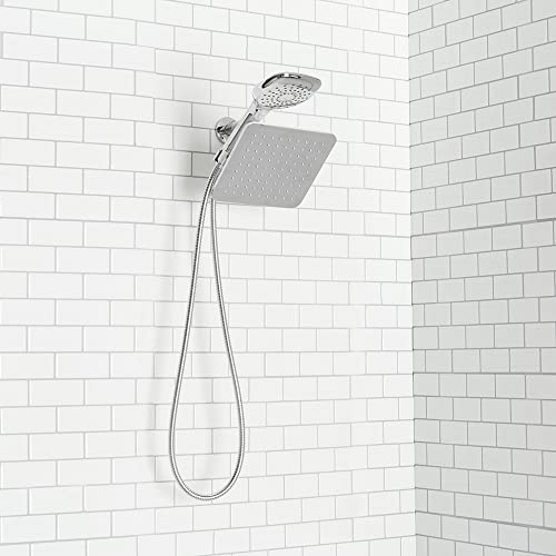 Showerhead And Handheld Combo 1.63 Gpm, By Home Basics (Chrome) | Combination Shower Head And Handheld | With Tangle-Free Hose And Diverter #TOP5