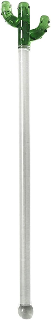 Novel Swizzle Sticks Glass Coffee Stirrers Cactus Shape Stirring Sticks Reusable Stirrers Stir Cocktail Drink Stick