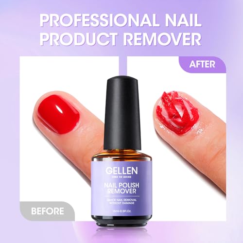 Gellen Gel Nail Polish Remover Kit - Gel Polish Remover and Latex Tape Peel Off Liquid, Gel Remover for Nails in 3-5 Minutes, Gel Remover Kit Cuticle Guard for Nail Art Liquid Latex Barrier Protector - Thumbnail 3