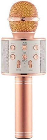 microphone WS-858 Wireless Bluetooth Karaoke Handheld USB KTV Player Bluetooth Mic Speaker Record Music Rose Gold