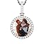0458 Silver small round pendant&rope chain]