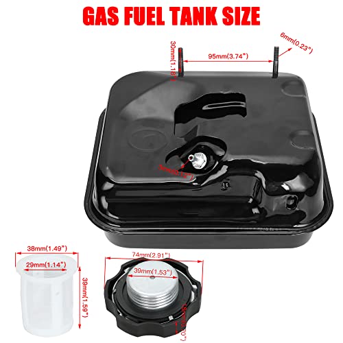 GREHUA 212cc Gas Tank with Fuel Level Gauge Kit Compatible with Predator 212 196cc 224cc 6.5hp GX160 GX200 Clone Engine Coleman CT200U BT200X KT196 Massimo Baja Warrior MB200 Mini Bike Go Kart Parts by GREHUA - Image 8
