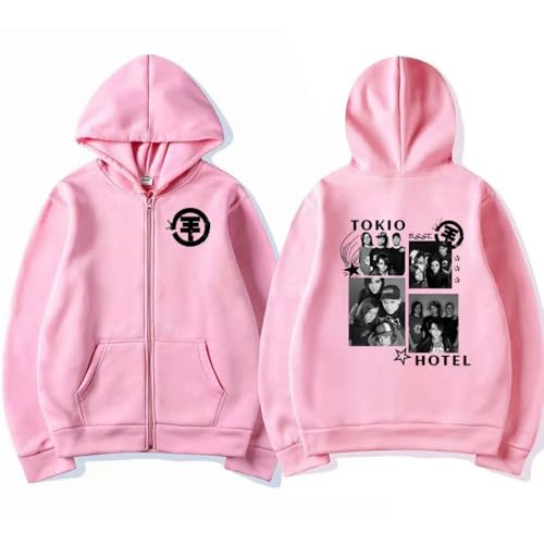 Kapuzenpulli Mit Reißverschluss Rock Tokyo Band Hotel Bedruckter Hoodie Lässiges Sweatshirt Mit Kapuze Männer Frauen Jacke Mantel Mode Harajuku Unisex Langarm Kleidung Hip Hop Streetwear-Pink||l Kapuzenpulli Mit Reißverschluss Rock Tokyo Band Hotel Bedruckter Hoodie Lässiges Sweatshirt Mit Kapuze Männer Frauen Jacke Mantel Mode Harajuku Unisex Langarm Kleidung Hip Hop Streetwear-Pink||l