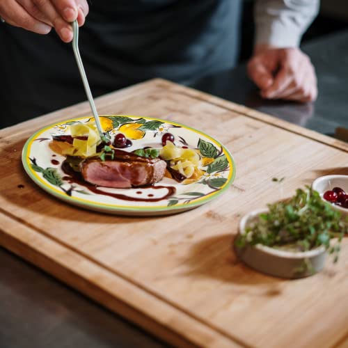 Sonemone Ceramic Lemon Salad Plates, 8.75 Inch Round Plates Set Of 4, For Salad, Dessert, Appetizer, Scratch Resistant, Microwave & Dishwasher Safe #TOP5