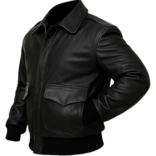 Mens Air Force A2 Bomber Jacket WWII Aviator Flight USAAF Brown Leather Pilot Jacket2