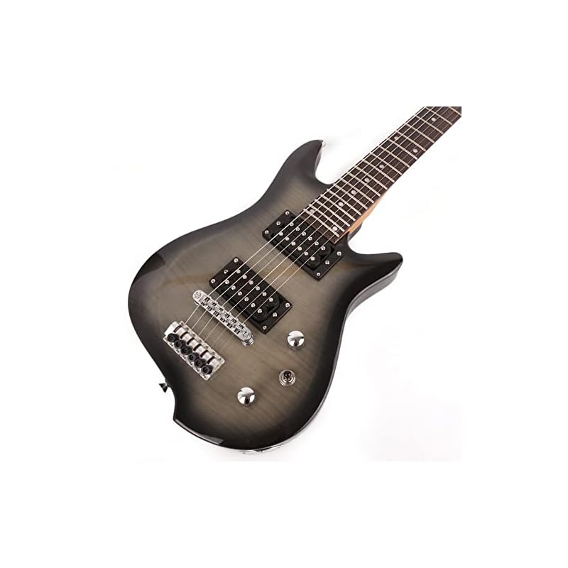 Fojill Full Scale Length Travel Portable Black Electric Guitars Mini