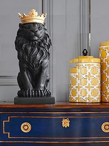 Image of The Artment your artistic apartment Regal Lion ShowPiece - Black Resin Art Materials Showpiece for Home Decor, House Warming Bedroom Living Room Office Restaurant Decoration Gifts Accessories