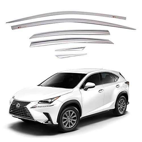 AUTOCLOVER Chrome Side Window Vent Visor 6 Piece Set for Lexus NX 2015 2016 2017 2018 2019 2020 2021 / Safe RAIN Out-Channel Guard Deflector