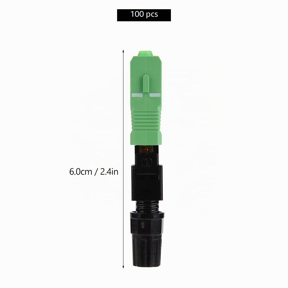 100 Pcs Fibre Optique Connecteur Rapide SC/APC Embarqué Fibre Optique Rapide Connecteur Rapide Adaptateur de Connexion avec Fibre Optique Longueur Capteur pour FTTH