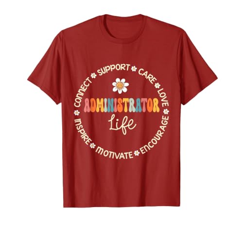 Administrator Life Appreciation Week Back to School T-Shirt, Men, Cranberry Red, Medium