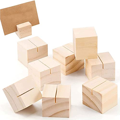 10 Piezas Madera Soportes para Números Mesa, Soportes para Tarjetas de Madera, Soporte para Fotos, Base del Menú Lugar Titulares para Navidad Fiestas Banquetes Restaurantes Decoración de Eventos Cover