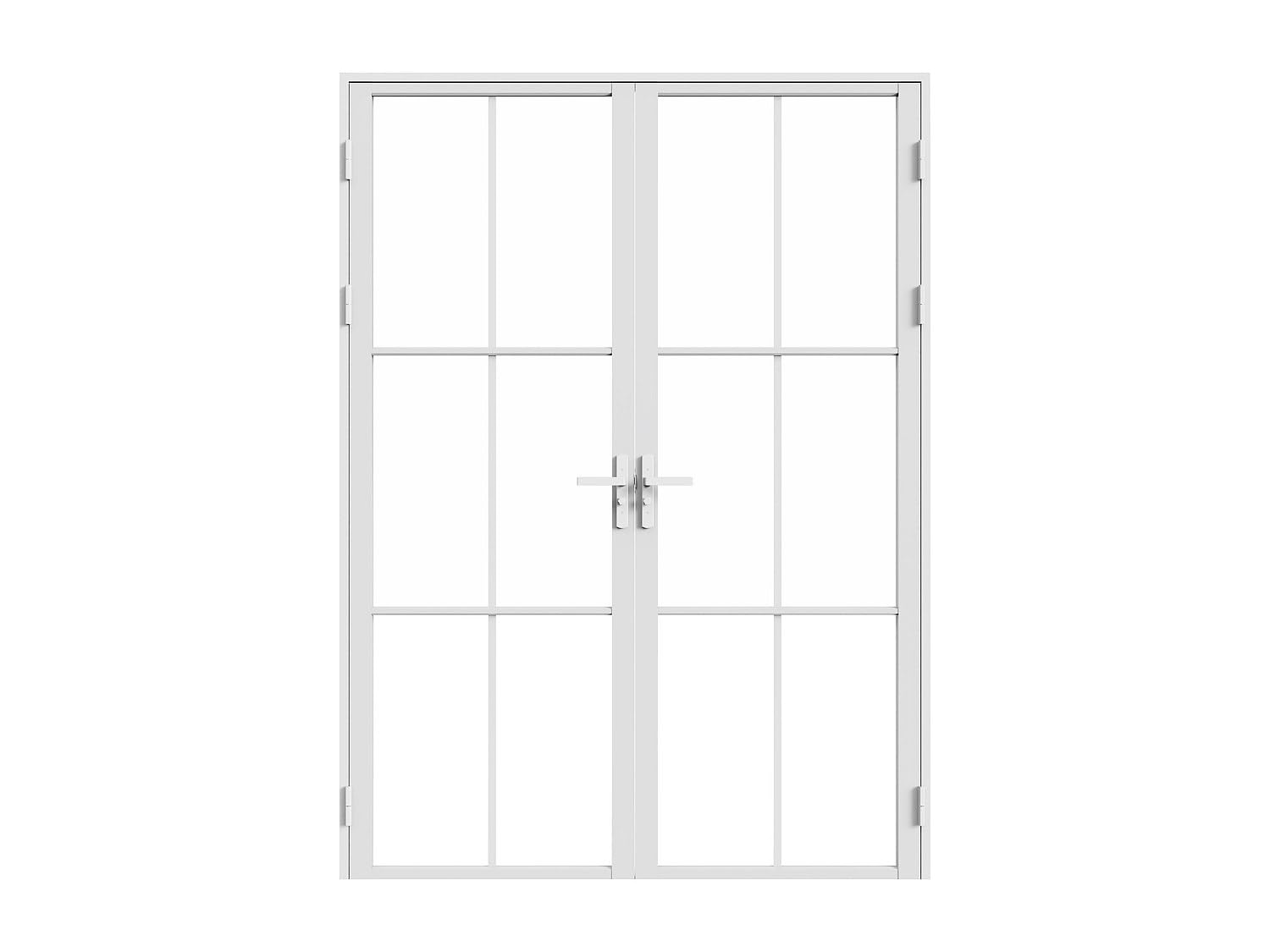 SEROTO - Bloque de puerta reversible con dos hojas de aluminio y vidrio templado, 2 x 204 x 73 cm, color blanco
