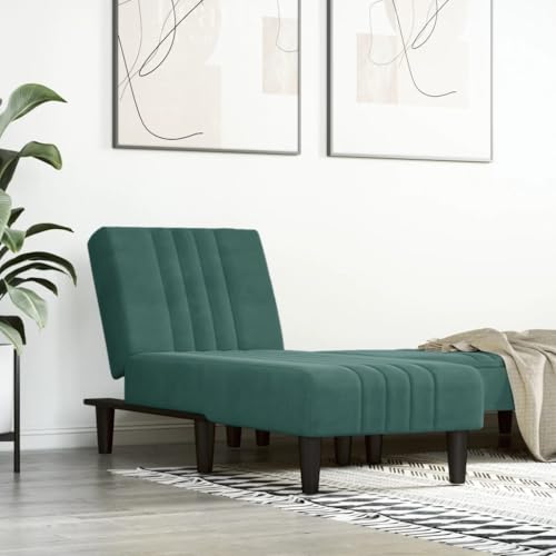 Homgoday Sofá diván de Terciopelo Verde Oscuro Sofá Cama de 1 Plaza Sofá Cama para Oficina Dormitorio Salón