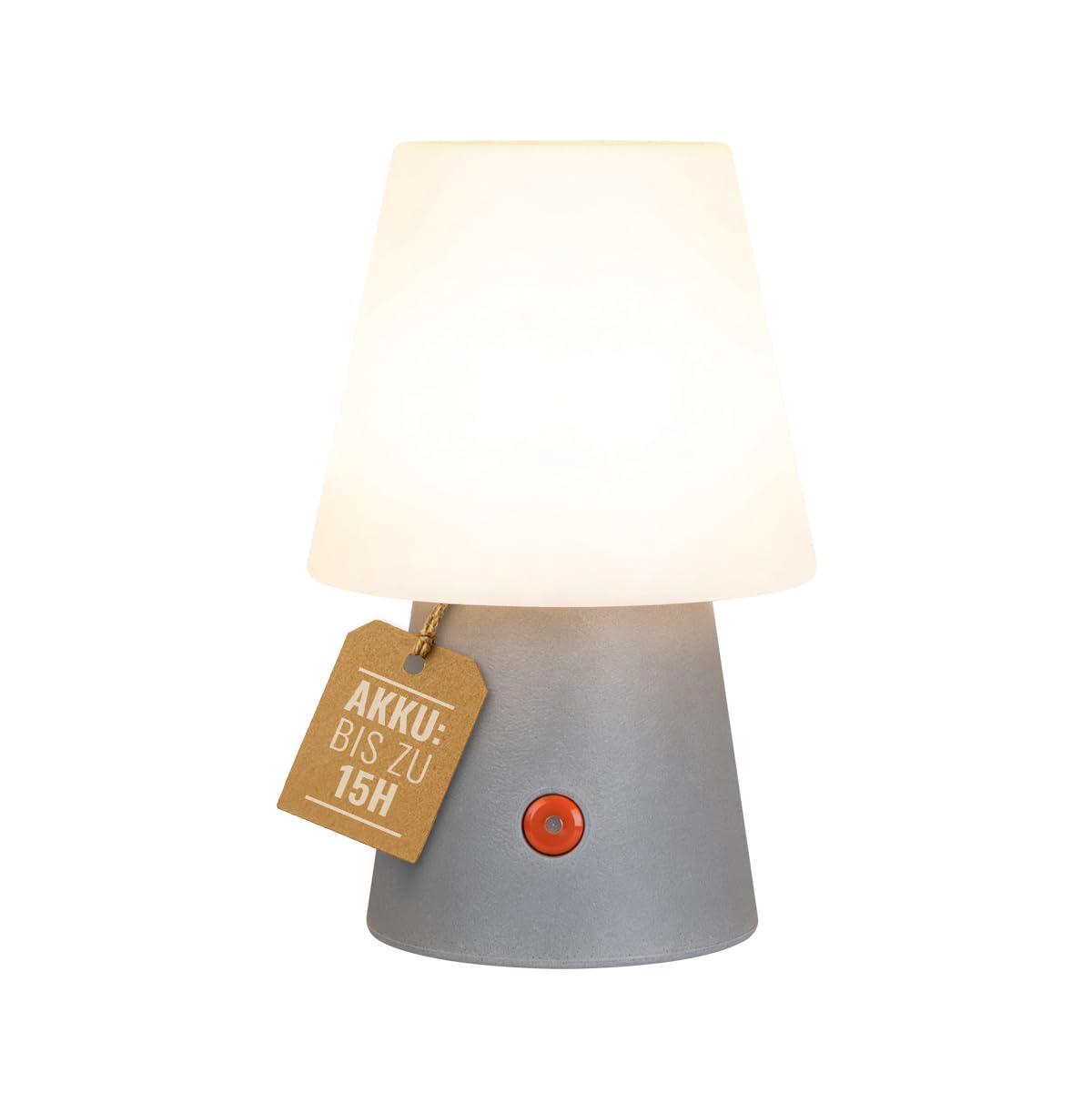 8 seasons design Akku Tischlampe, Outdoor geeignet - No. 1 30 cm, grau, kabellos - LED warmweiß - 3- stufig dimmbar, aufladbar über USB - Tischleuchte für außen (Garten, Balkon) und innen