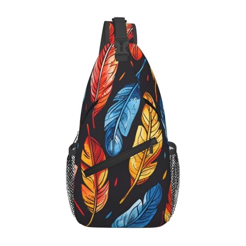 Morrales Sling Colorido con Plumas para Mujeres y Hombres miniatura 1