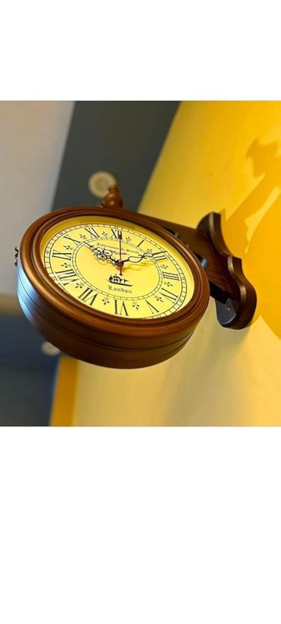 Vintage Double-Sided Wall Clock, Antique Victorian Design