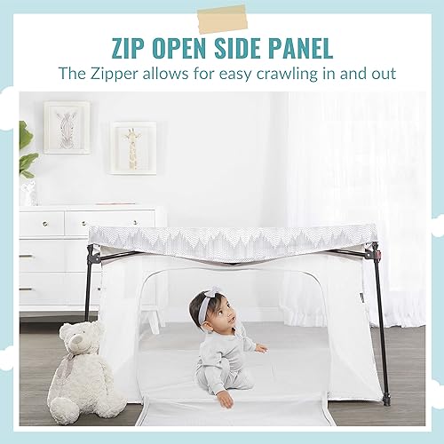 Image of Dream On Me Ziggy Playpen Only, Soft Base, Portable, 43.3in, Dove White