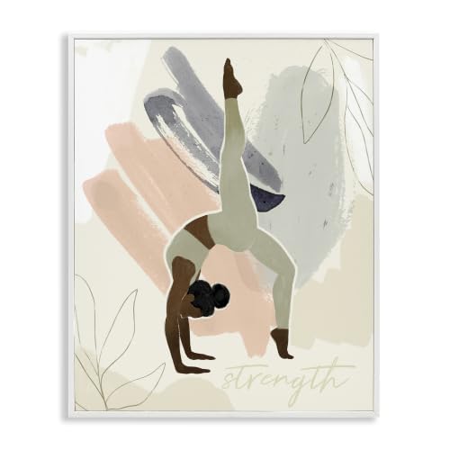 'Strength Abstract Leaf Simple Yoga Fitness'| Framed Giclee Art