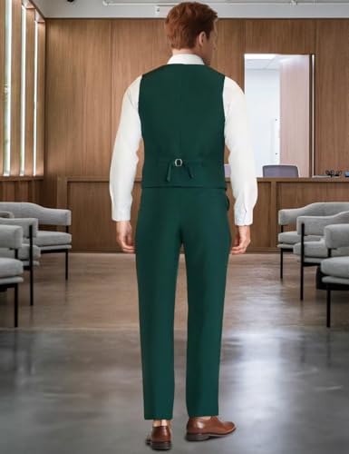 Mens Suits 2 Pieces Slim Fit Formal Suit Waistcoat Grooms Tuxedos for Business Wedding Prom Vest Pants Set4