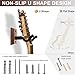 VEINTICO Guitar Wall Mount, Guitar Hangers Hooks Bracket Holder Stand for Acoustic and Electric Guitars Bass Banjo Mandolin, Black Walnut Wood Base