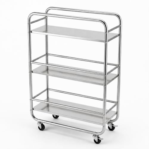 CHAIRABLE Utility Slim Rolling Cart Bathroom Organizer Metal Storage Rack