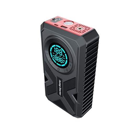 Booster de batterie portable avec compresseur d'air intégré et lampe LED pour auto