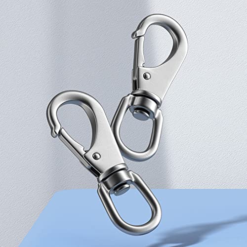 BuxiuGK 2 Stück Karabinerhaken mit 360°Grad drehbarem Ösenring,Karabiner Haken Wirbelkarabiner aus Edelstahl Schnapphaken Drehbar Snap Hooks für Hundehalsband Schnellverschluss