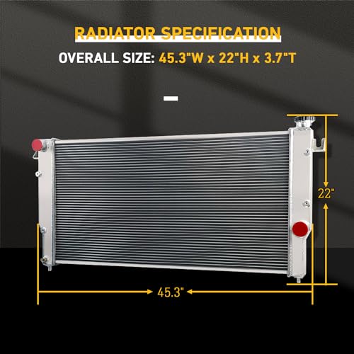 Radiator for 1994-2002 1998 1999 Dodge Ram 2500 3500 Cummins 5.9L L6 Turbo Diesel 1995 1996 1997 2000 2001 Aluminum Radiator MT by Pundimo - Image 3