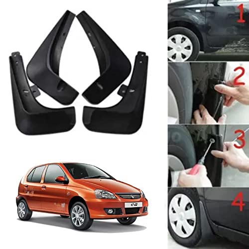 Image of Oshotto (O.E.M Fitting Cup Type) Mud Flap /Splash Guard Compatible with Indica EV2 (Set of 4pc)