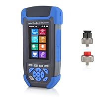 SKYSHL 1310nm/24dB+1550nm/22dB SM LWL OTDR mit OPM+OLS+VFL+Ereigniskarte+Dämpfungstest+RJ45-Test+RJ45-Kabelsucher Glasfaser Prüfer Tester Kompatibel mit APC&UPC SC+FC+ST+LC-Adapter-SS303T-2A1