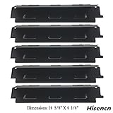 Hisencn Grill Heat Plate, Heat Tent Shield Deflector for Charbroil 6 Burner, Brinkmann, Kenmore, Thermos and Others Grill Replacement Parts, 5pack 14 5/8 inch Porcelain BBQ Flame Tamer Burner Cover