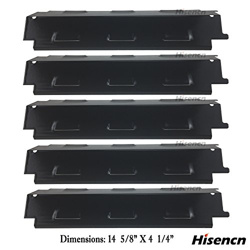 Hisencn Grill Heat Plate for Charbroil 6 Burner 463230515, 463230514, 463230513, 461334813, GD4215S, G430-0005-W1, 14 5/8 inch Replacement Porcelain Steel Tent Shield Flame Tamer